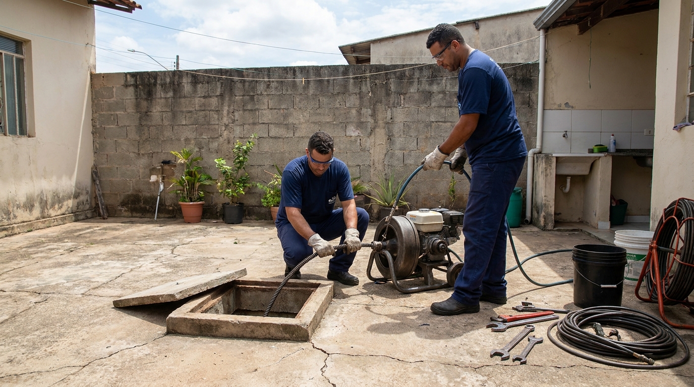 Desentupimento de esgoto residencial em Ananindeua‑PA